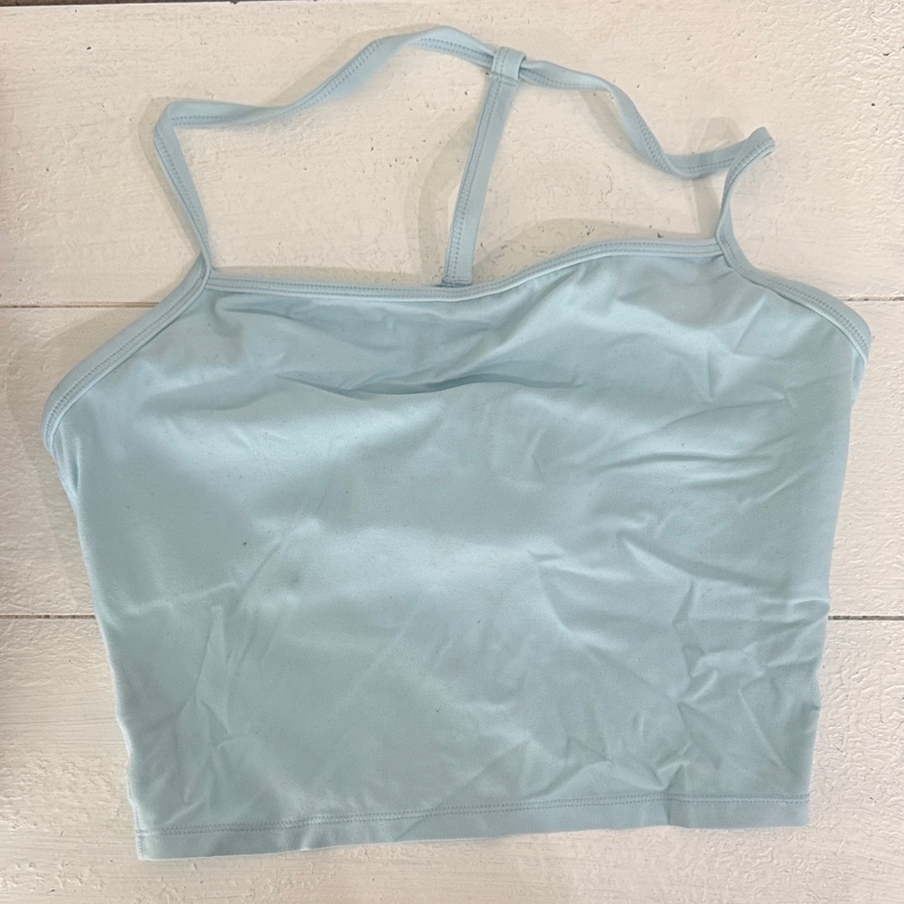 Light Blue Strappy Crop Top